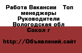 Работа Вакансии - Топ-менеджеры, Руководители. Вологодская обл.,Сокол г.